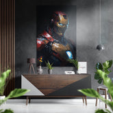 Iron Man Brushed Aluminum Dibond Wall Art.